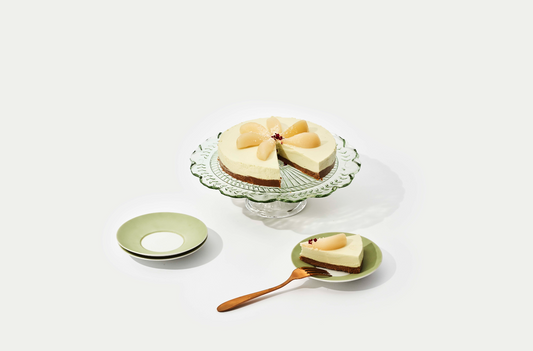 Pear & Ginger Cheesecake with Poached Pears